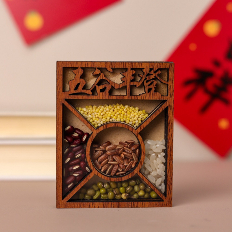 粮食冰箱贴立体三层滴胶国潮文创冰箱贴杂粮磁贴五谷丰登冰箱贴 白底实物图