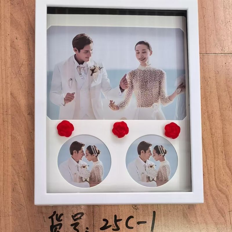 跨境创意相框4框6寸摆台挂墙双用组合相框接拼连体照片墙美式相框25C-1