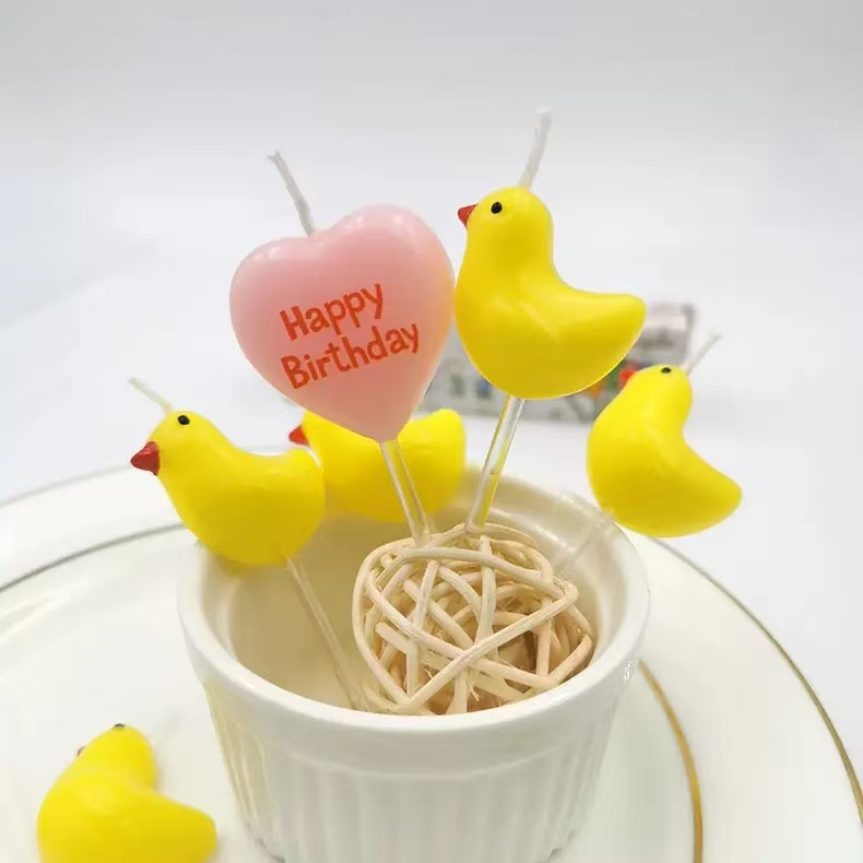 5 sets of chicks, Happy birthday candles, scented candle sets, party supplies, party birthday candles. Party candles, birthday candles detail image 3