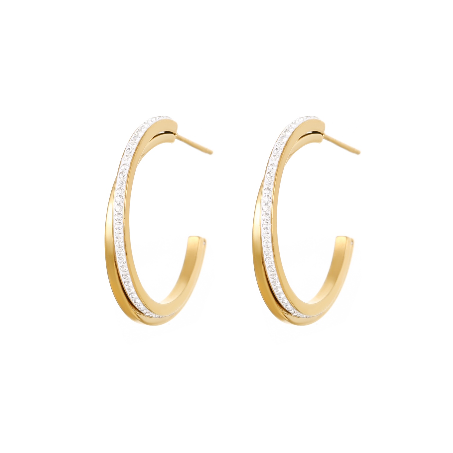 　跨境欧美热销款不锈钢满天星钻耳环   厂家直销