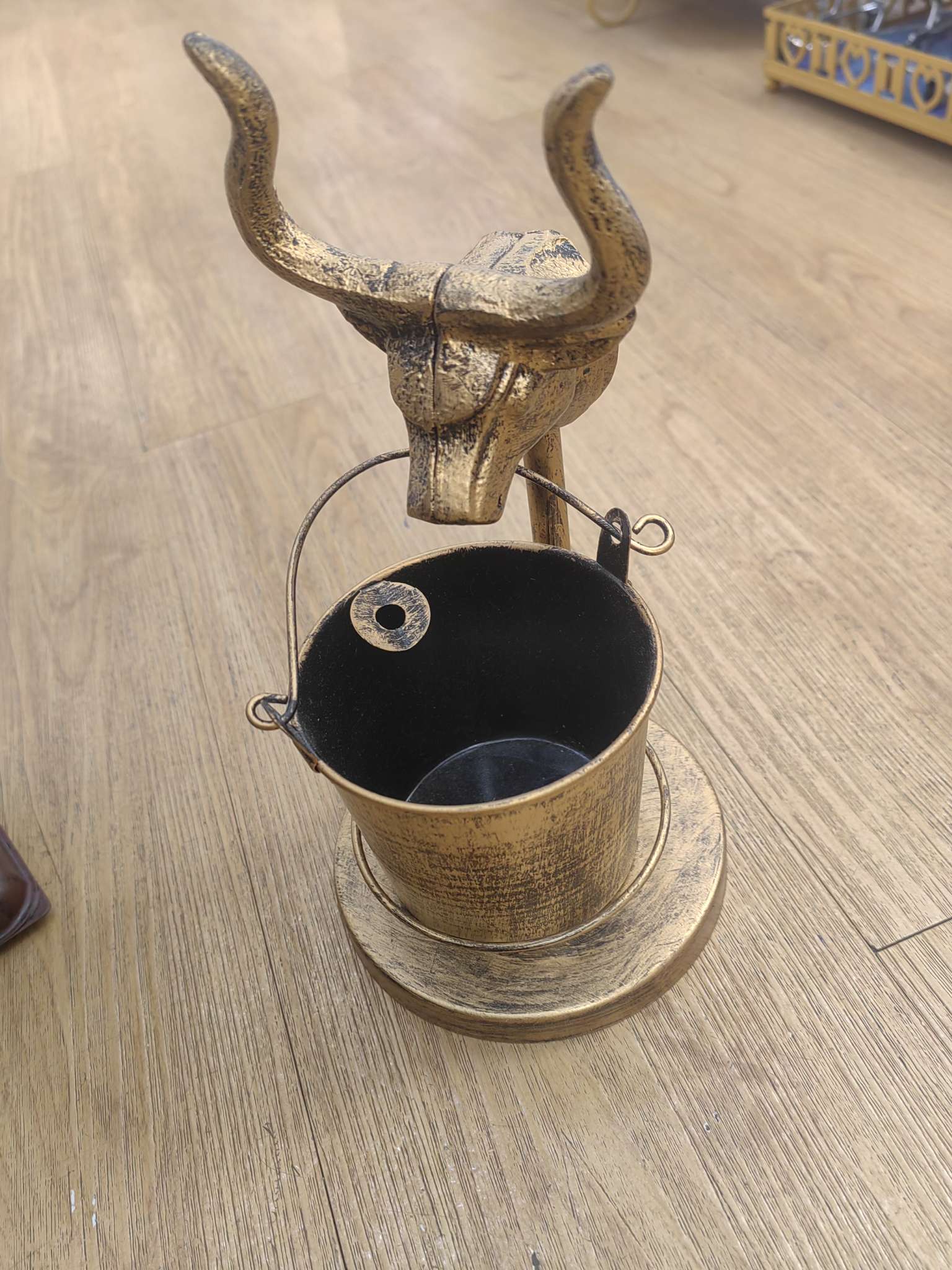 山鬼钱纯铜聚金属工艺品礼品牛头烟灰缸收藏摆件详情图2