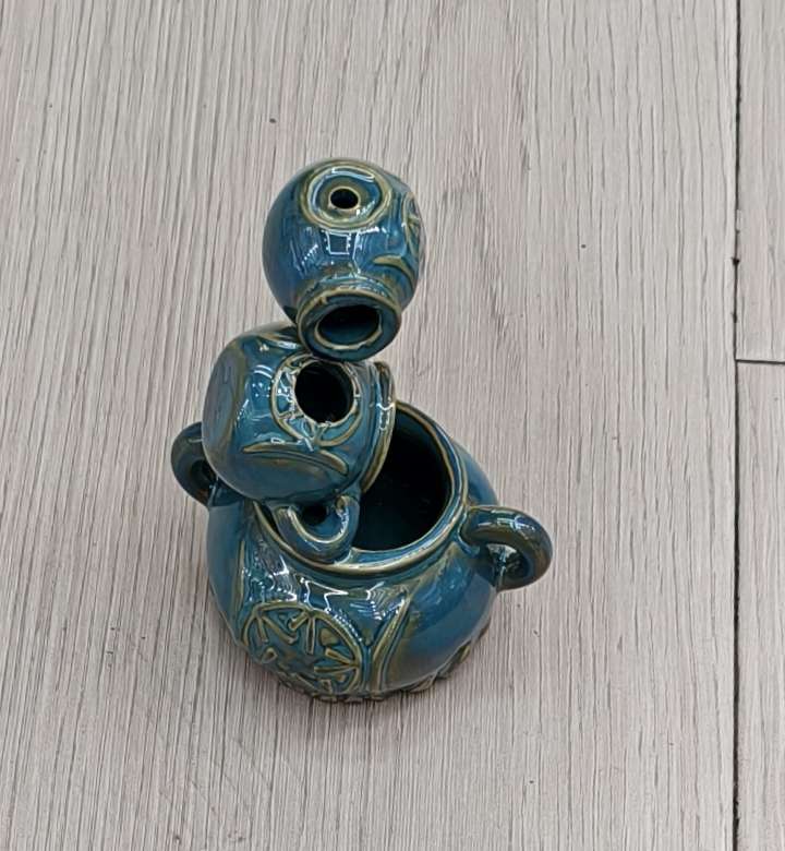 一件蓝绿色圆形10公分三层酒壶陶瓷工艺品礼品家居用品倒流香香炉，工艺品香炉树脂插电回流熏香香薰炉礼品家居装饰详情图10