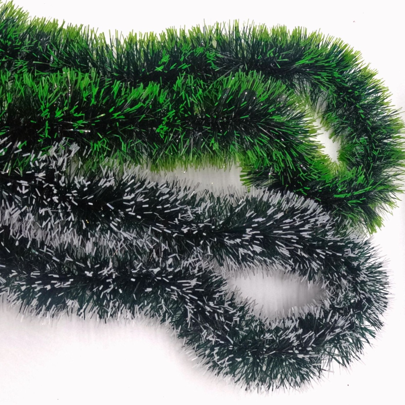 2米5层加密圣诞墨绿白边绿边彩条拉花彩带茜草雪花毛条场景布置装