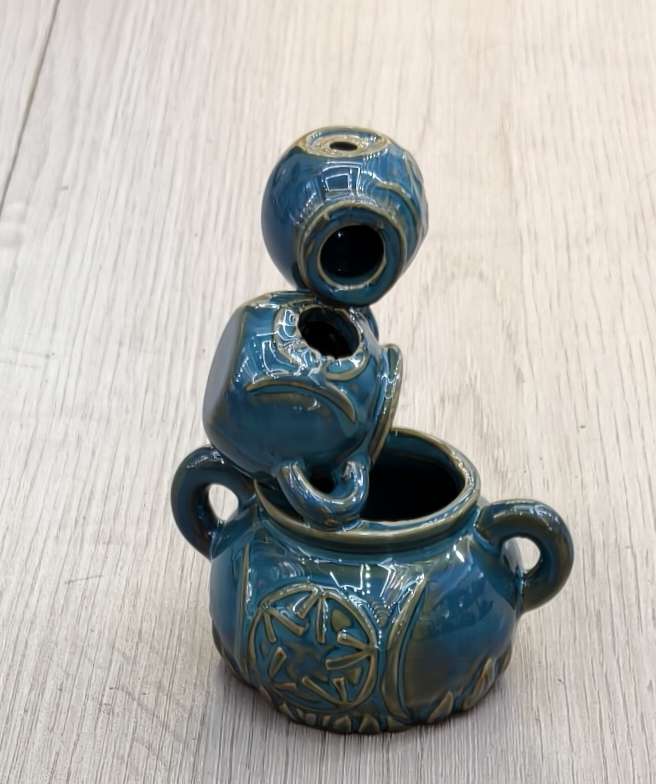 一件蓝绿色圆形10公分三层酒壶陶瓷工艺品礼品家居用品倒流香香炉，工艺品香炉树脂插电回流熏香香薰炉礼品家居装饰详情图11