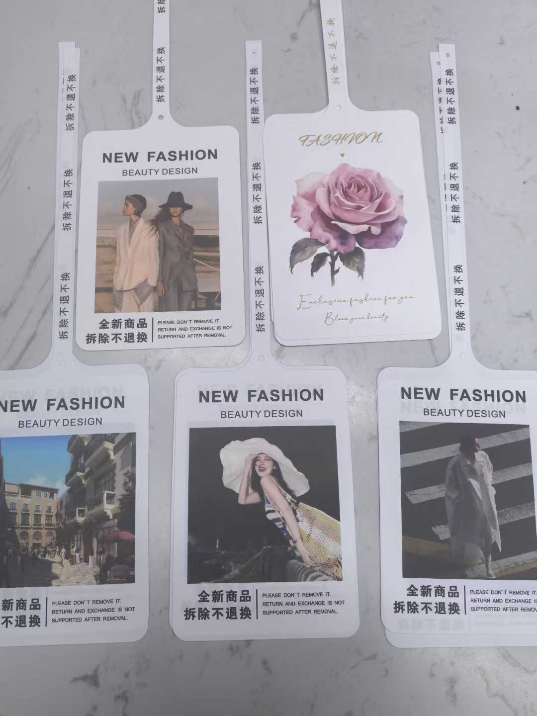 防拆一次性吊牌设计个性商标标签订做女装挂牌高级感吊卡