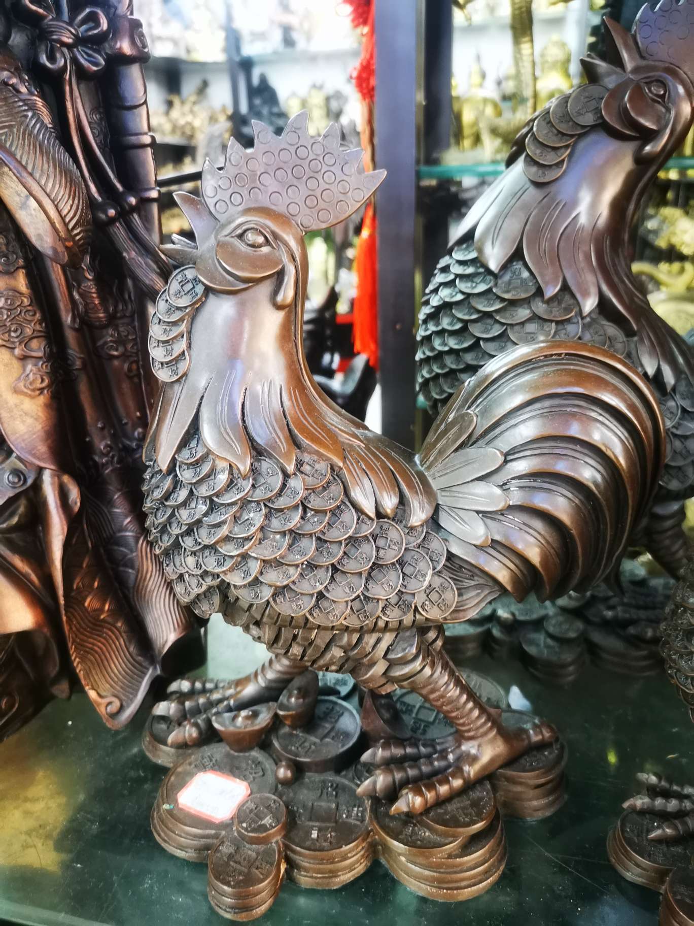 铜器金钱鸡铜立鸡公鸡