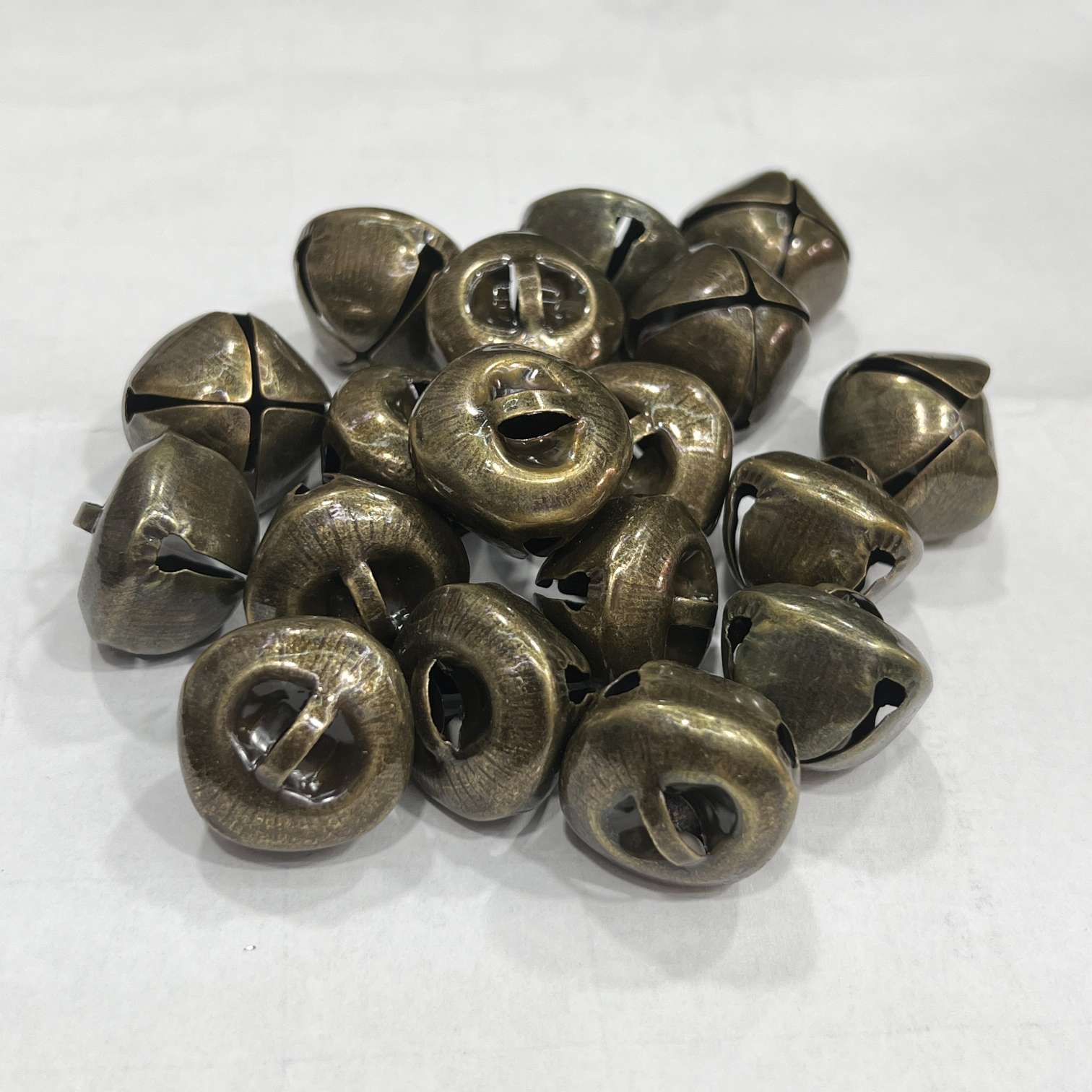 复古做旧古铜色十字铃铛开口四叶铃铛圣诞装饰配件