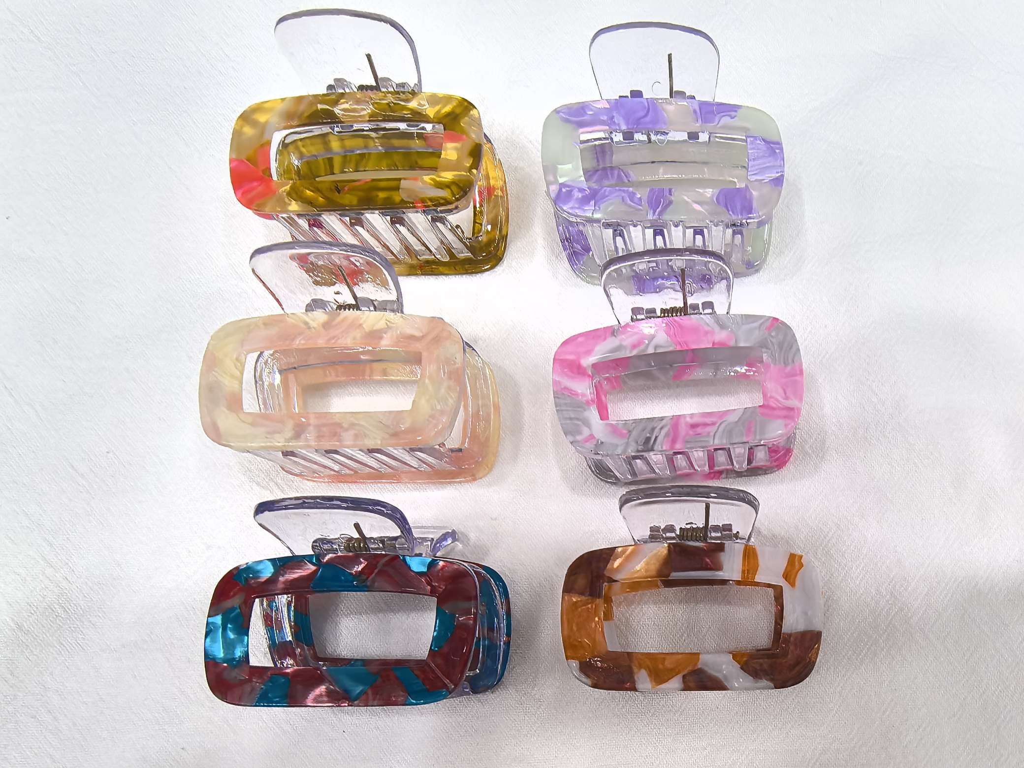 5.5cm中空方夹 仿醋酸 时尚流行抓夹