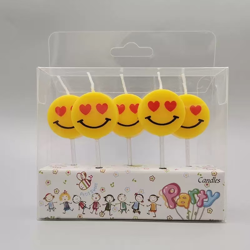 5 sets of smiling face candles for the party and birthday supplies, 5 sets for the birthday party. Candle party Candle detail image 2