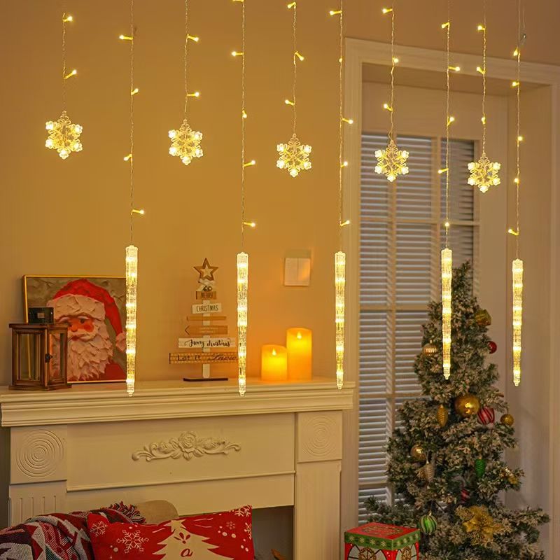 冰条窗帘LED灯带室内装饰柔和灯光节能长条灯条多色调光灯串家用

