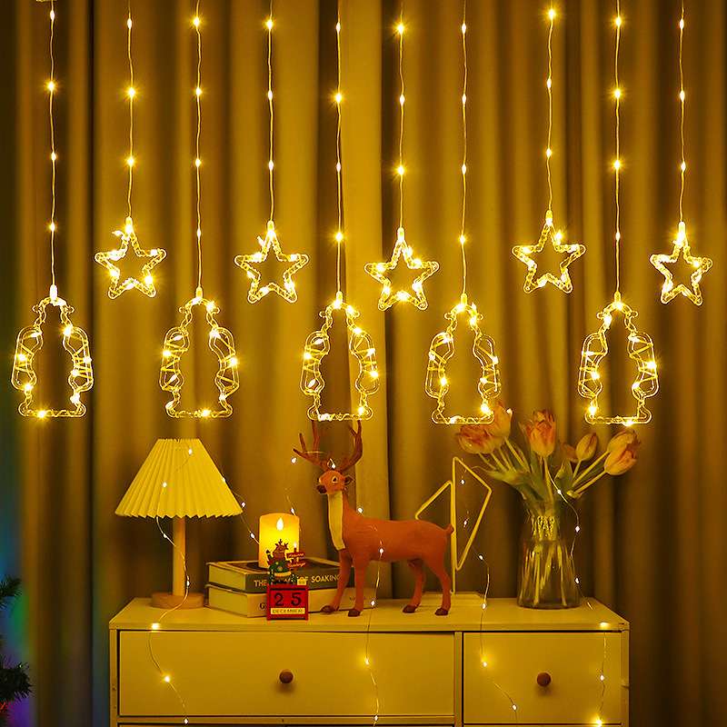 Christmas string lights, round balls, outdoor LED string lights, festival decoration, outdoor lighting, string lights, festival Christmas lights, outdoor waterproof, Ramadan style, eid al-fitr, Arab country string lights, curtain lights, oil lamps, castle moon 🌙 details Picture