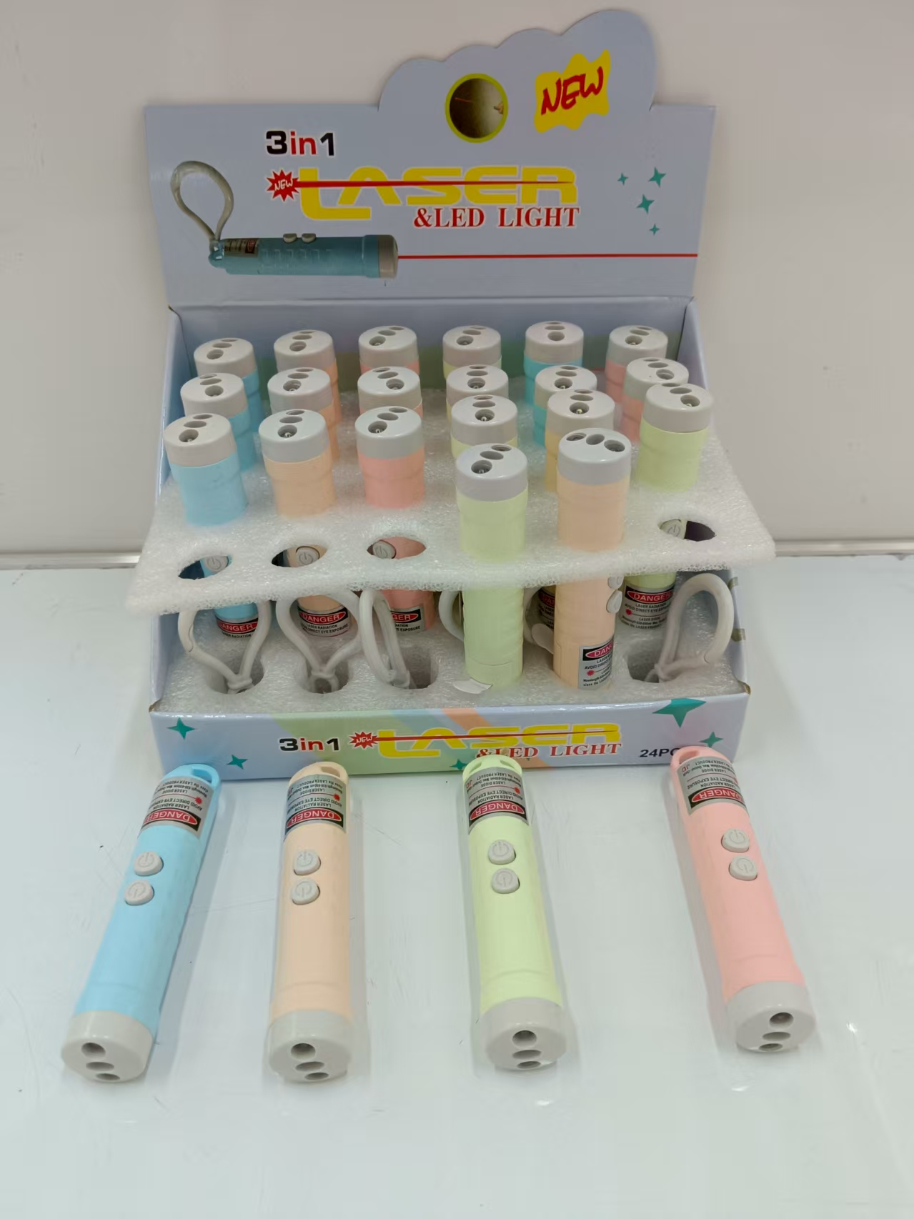 Infrared laser pen, purple light illumination, banknote detector, three-in-one banknote detector, mini fluorescent children's toy, street stall small toy details Picture