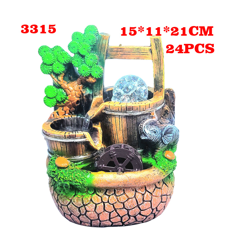 3315花园装饰喷泉水景 优雅流水造型 室外园林装饰品 自然景观增添魅力花园用流水造型太阳能喷泉A