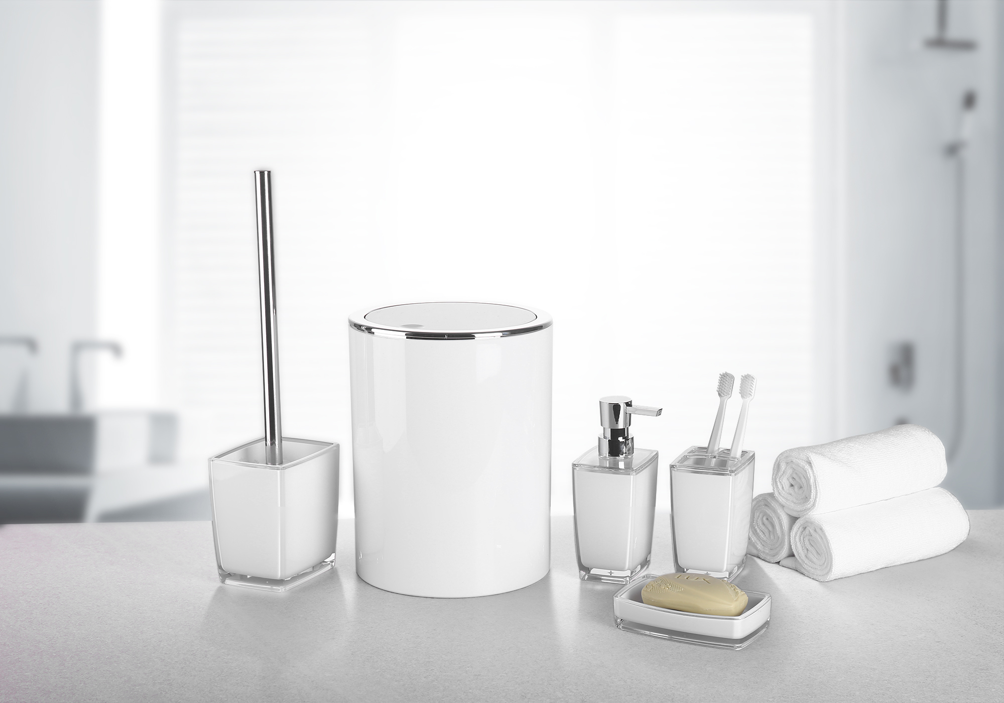 卫浴套件/卷纸大卷/垃圾桶套装四区/大卷纸厕纸/家居生活用品产品图