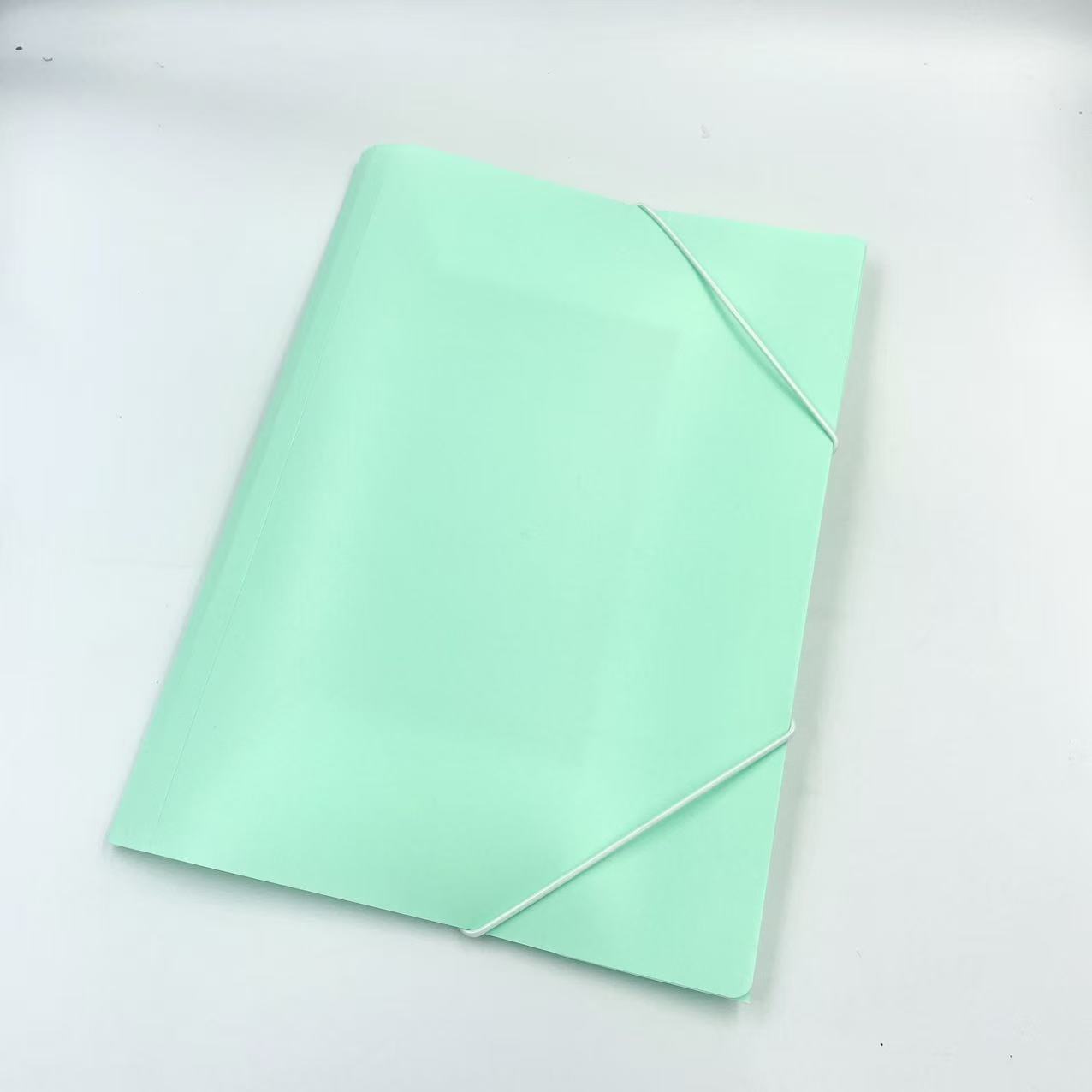 Three-page folder, macaron-colored folder, simple binding clip, A4 file folder, office storage clip, ticket clip