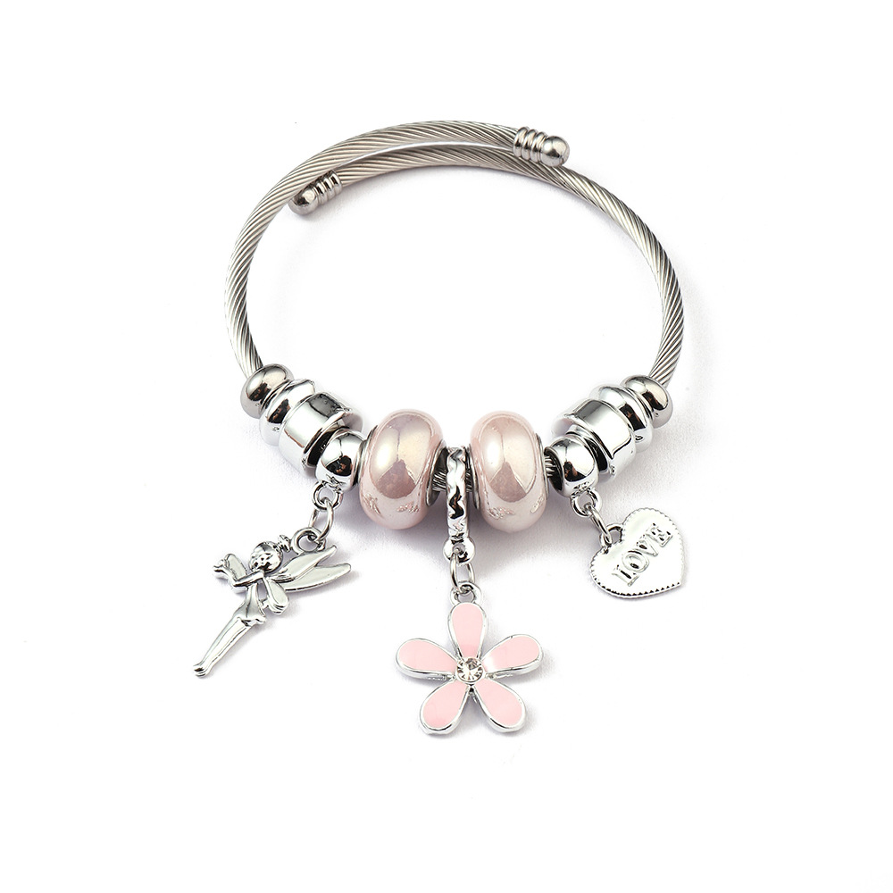 Cross-border exclusive adjustable stainless steel bracelet for pan home style detail image 2