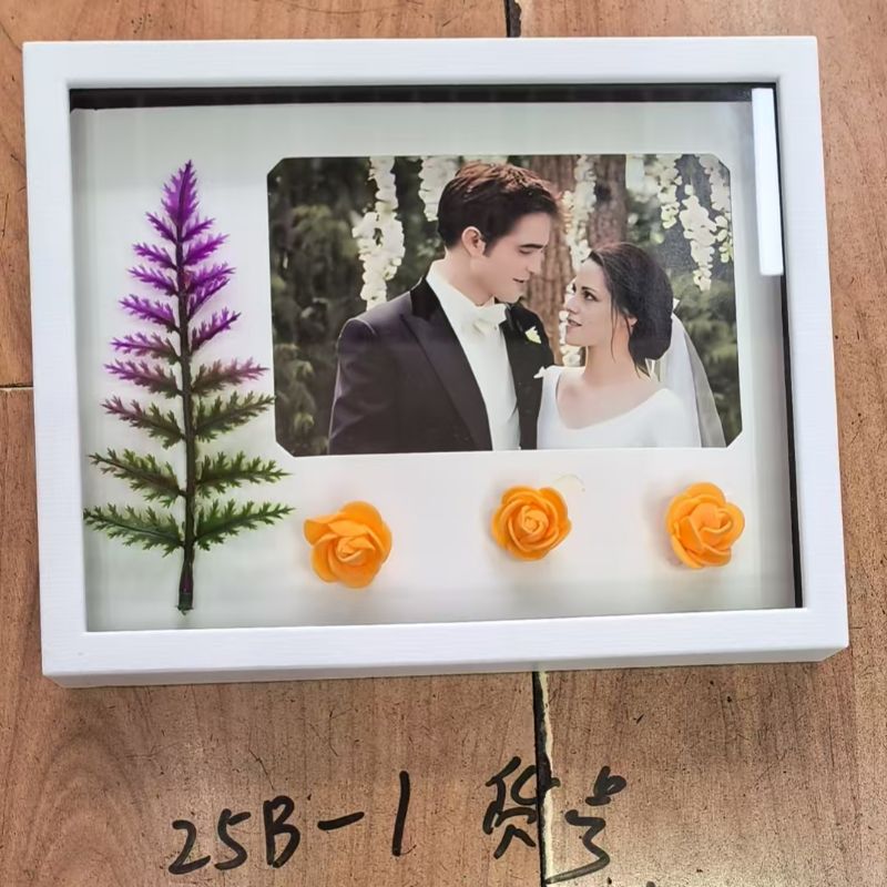 创意木质双面透明玻璃相框摆台批发植物树叶标本框25B-1