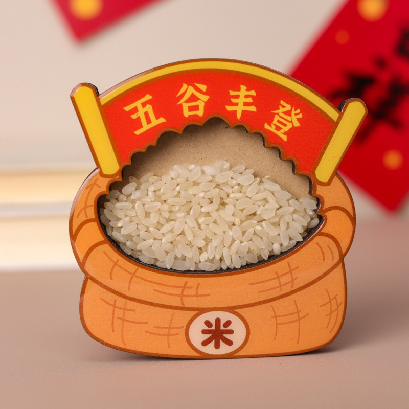 粮食冰箱贴立体三层滴胶国潮文创冰箱贴杂粮磁贴五谷丰登冰箱贴 细节图