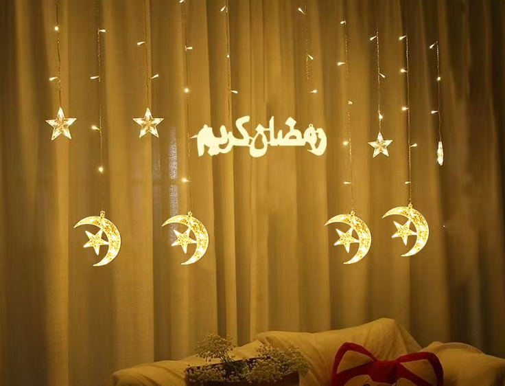 Christmas light strings, round balls, outdoor LED lighting fixtures, festival decoration, outdoor LED light strings, Christmas light strings, Ramadan style, eid al-fitr, Arab countries LED curtain lights, stars ⭐⭐⭐⭐⭐⭐ ⭐ detail image 6