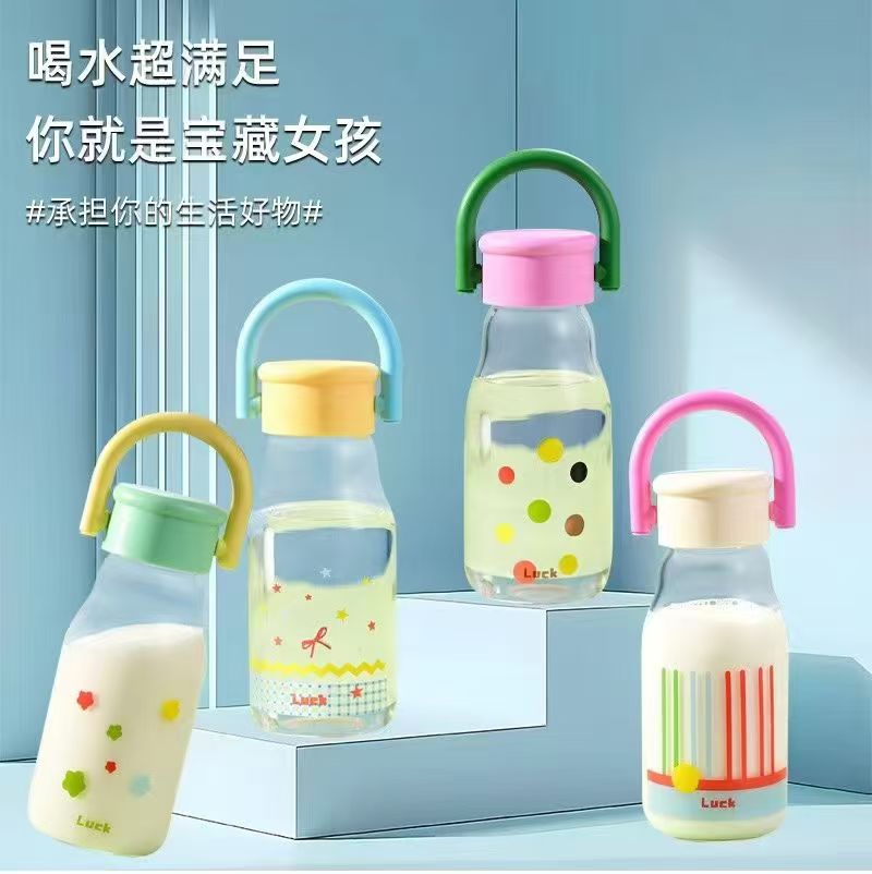 Glass handicrafts, new water cups, high-appearance-level glass cups, large-capacity coffee cups with handles, household, student, niche, personalized, high-quality cups