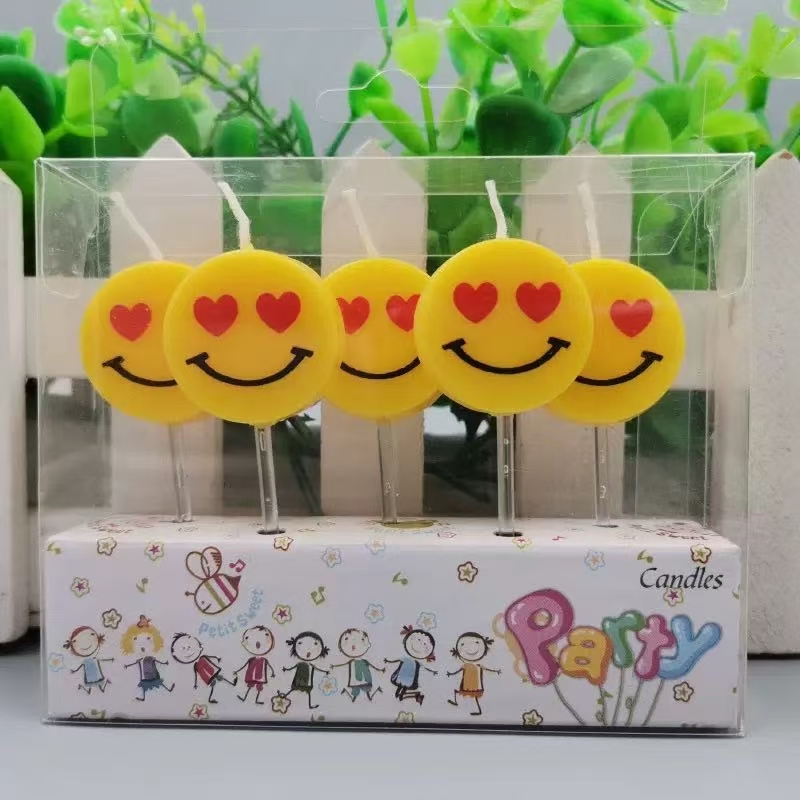 5 sets of smiling face candles for the party and birthday supplies, 5 sets for the birthday party. Candle party Candle detail image 3