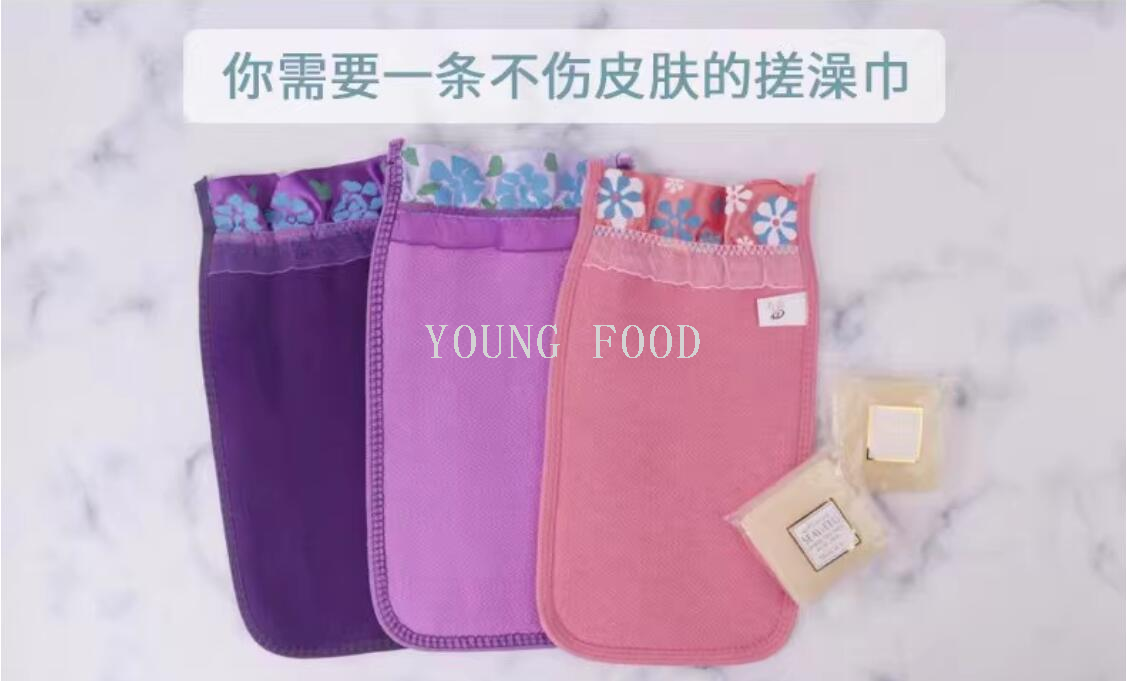 批发包邮韩国进口商品花边戳澡巾中砂沐浴洗澡巾下灰去污加大加厚详情11