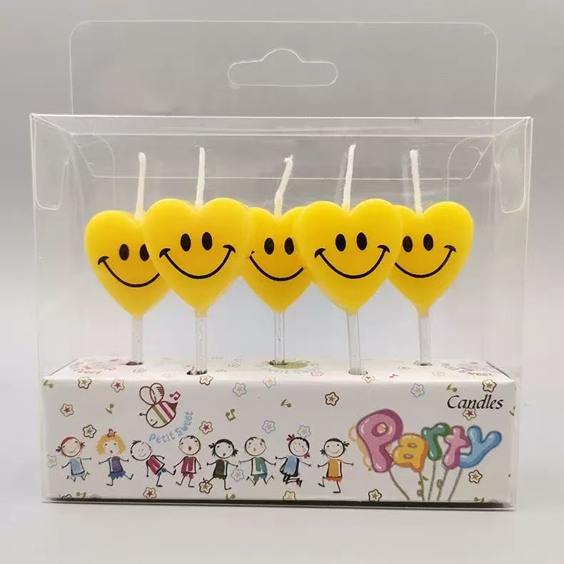 5个装爱心笑脸蜡烛、派对用品，生日快乐蜡烛。派对蜡烛生日蜡烛蜡烛详情图5