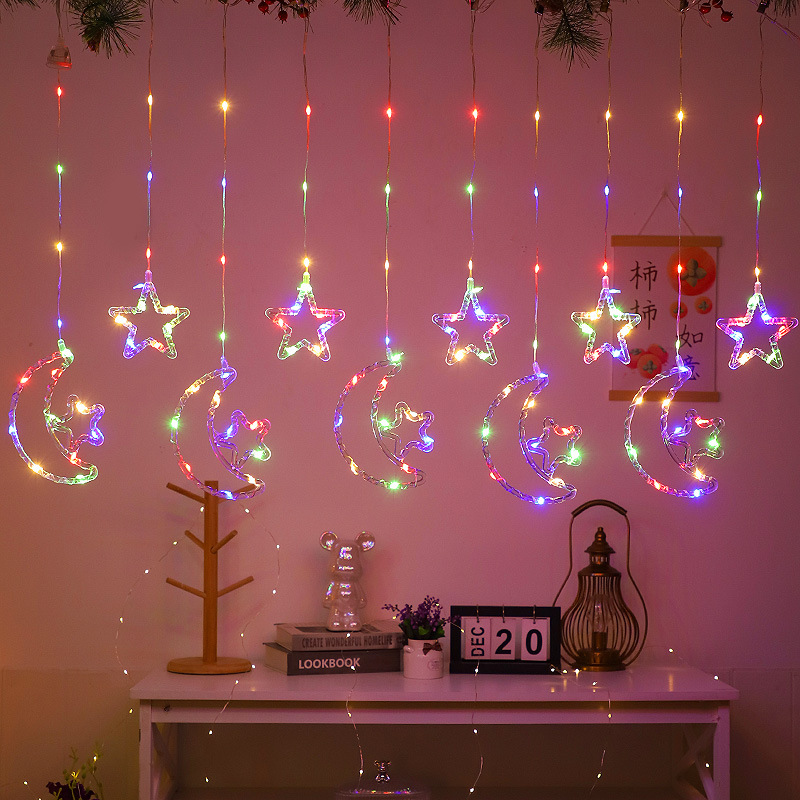 Christmas string lights, round balls, outdoor LED string lights, festival decoration, outdoor lighting, string lights, festival Christmas lights, outdoor waterproof, Ramadan style, eid al-fitr, Arab country string lights, curtain lights, oil lamps, castle moon 🌙 detail image 7