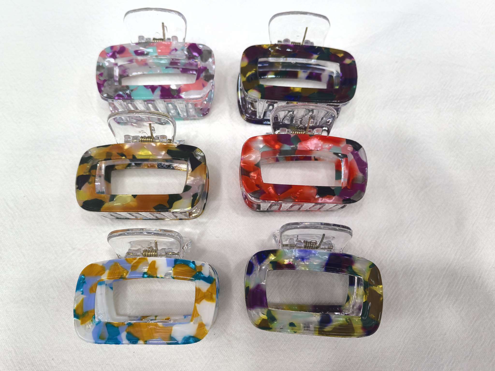 5.5cm中空方夹 仿醋酸 流行时尚抓夹