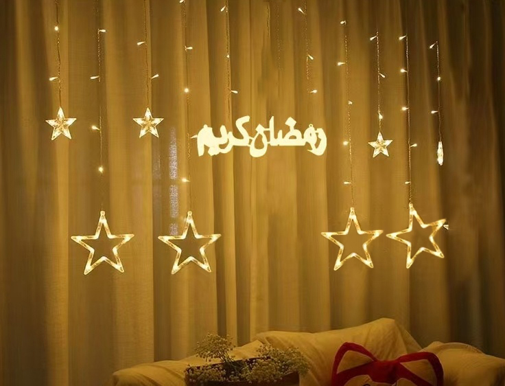 Christmas light strings, round balls, outdoor LED lighting fixtures, festival decoration, outdoor LED light strings, Christmas light strings, Ramadan style, eid al-fitr, Arab countries LED curtain lights, stars ⭐⭐⭐⭐⭐⭐ ⭐ detail image 2