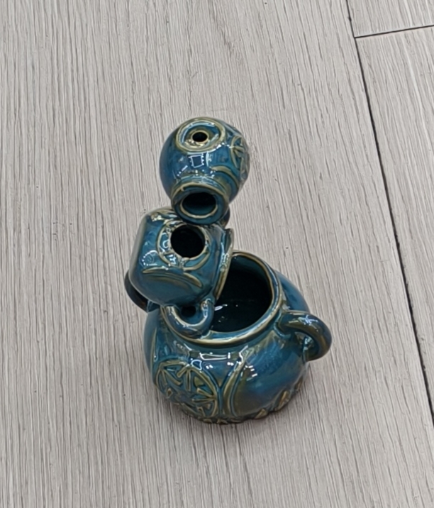 一件蓝绿色圆形10公分三层酒壶陶瓷工艺品礼品家居用品倒流香香炉，工艺品香炉树脂插电回流熏香香薰炉礼品家居装饰详情图13