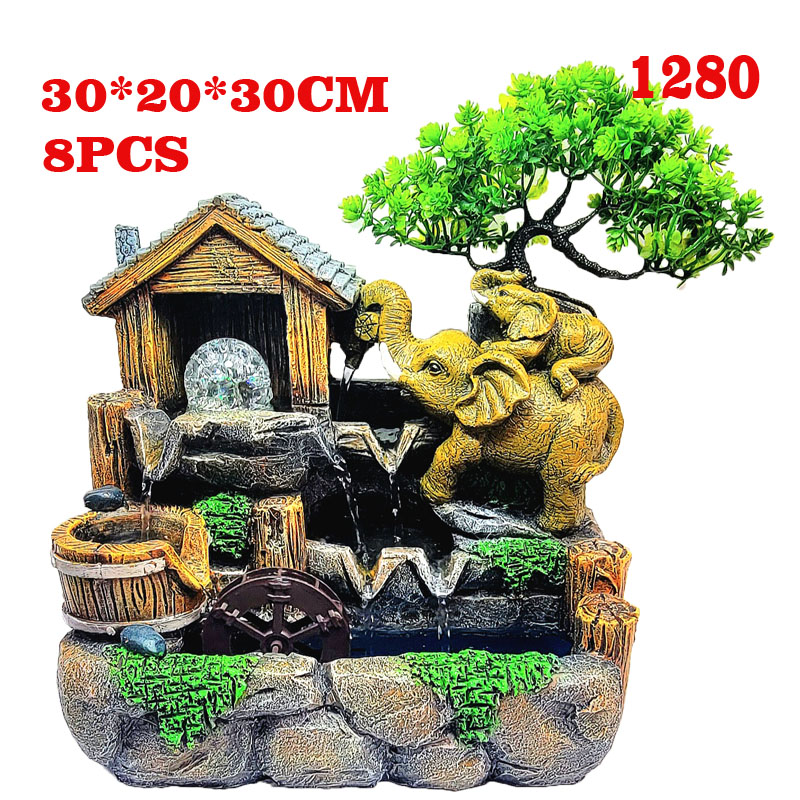 A1280厂家促销树脂泉假山流水创意工艺净化空气吉祥居家装饰送礼佳品 【工艺品、礼品 / 工艺摆件 / 流水摆件】