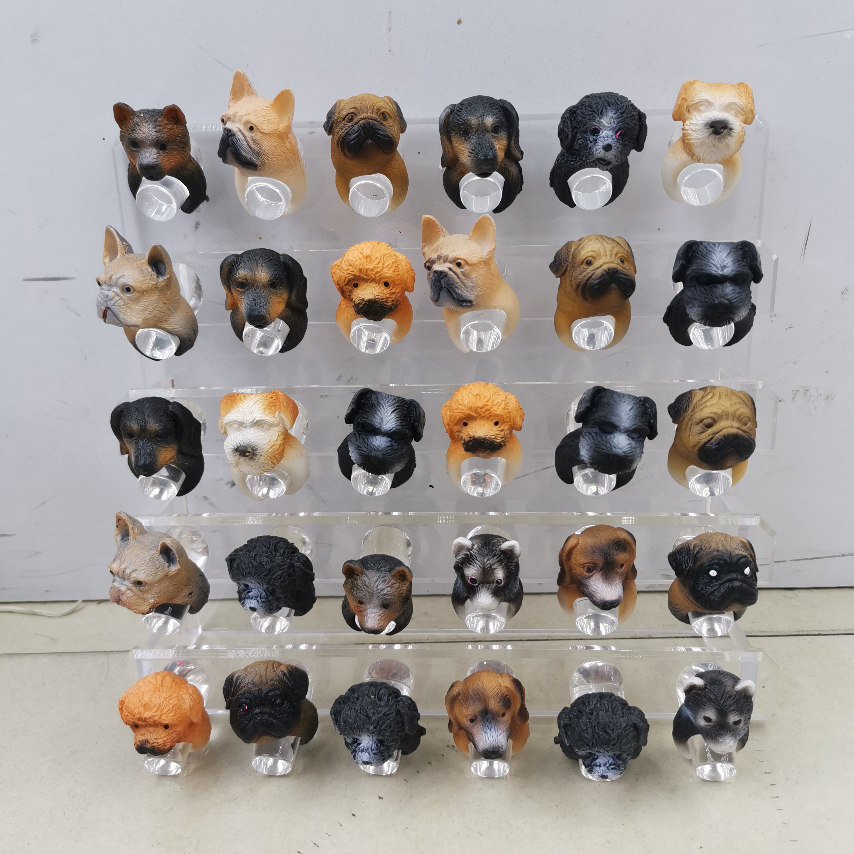 解压捏捏乐小红书同款狗狗戒指，仿真爆款动物戒指