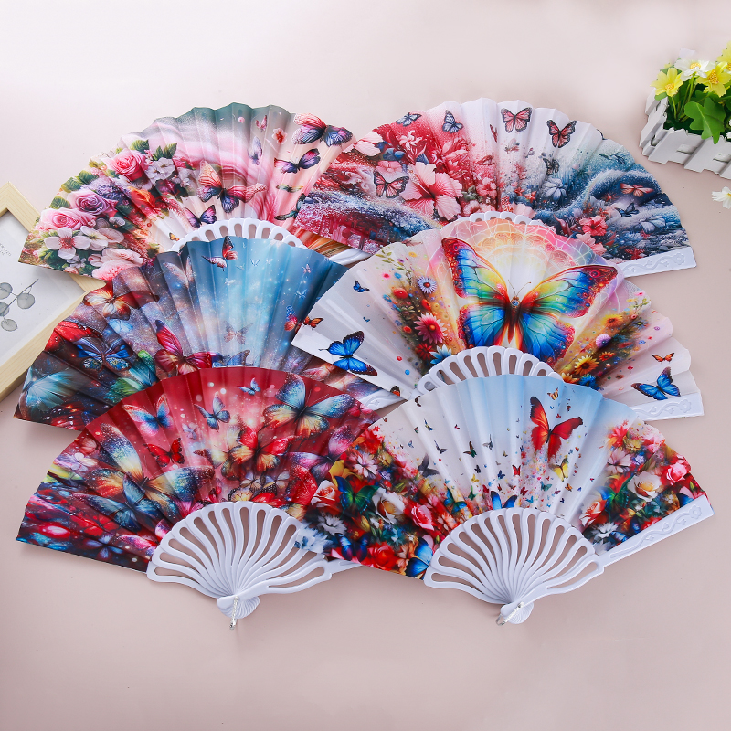 古风扇中国风女人扇折扇樱花夏季随身便携舞蹈扇网红扇折叠扇子女