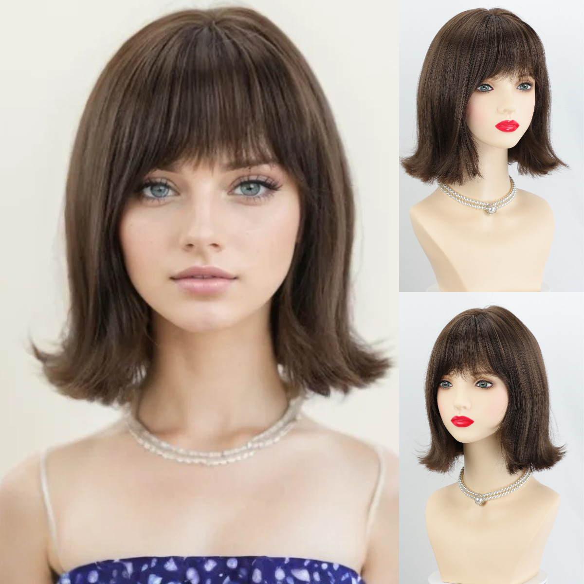 亿阳发饰 女士外翘短发 lolita漫画齐肩发 哑光高温丝 时尚bob头短发