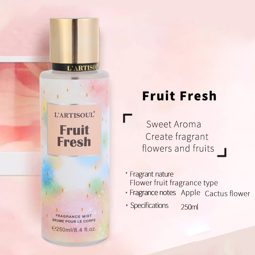 L'ARTISOUL Large Capacity 250ML Scented Women's Long-lasting Body Spray Perfume, Factory Direct Sale Application Scenario