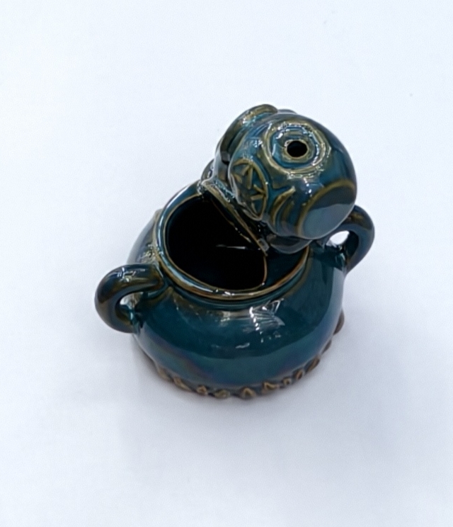 一件蓝绿色圆形10公分三层酒壶陶瓷工艺品礼品家居用品倒流香香炉，工艺品香炉树脂插电回流熏香香薰炉礼品家居装饰详情图6