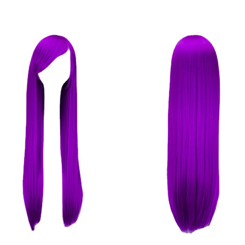 Aliexpress cos wig, versatile 80c color long straight hair, a popular high-temperature silk anime wig for foreign trade detail image 5