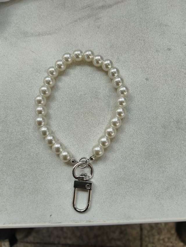 毛衣链淡水珠珍珠颗粒18k金饰品六毫米四耳朵爪钻衣饰挂链时尚百搭毛衣挂链