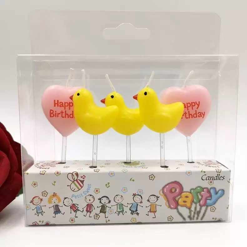 5 sets of chicks, Happy birthday candles, scented candle sets, party supplies, party birthday candles. Party candles, birthday candles