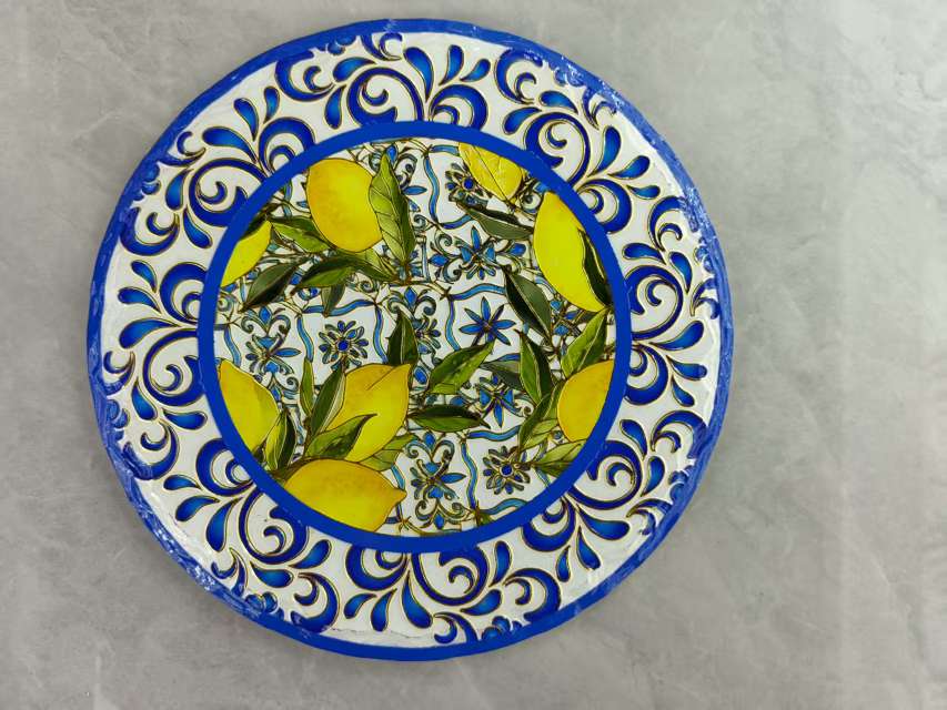 工艺品礼品装饰托盘木质布艺工艺托盘木制托盘阿拉伯碟子盘子不锈钢多功能摆件