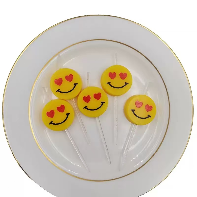 5 sets of smiling face candles for the party and birthday supplies, 5 sets for the birthday party. Candle party Candle detail image 5