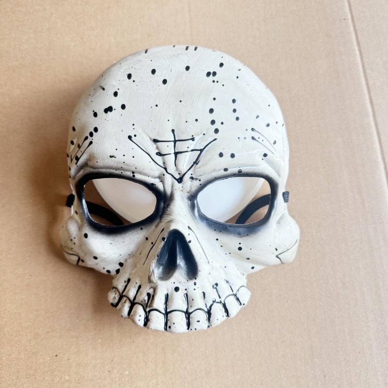 半脸面具男士半脸面具白色男生面具骷髅眼罩恐怖面具万圣节面具