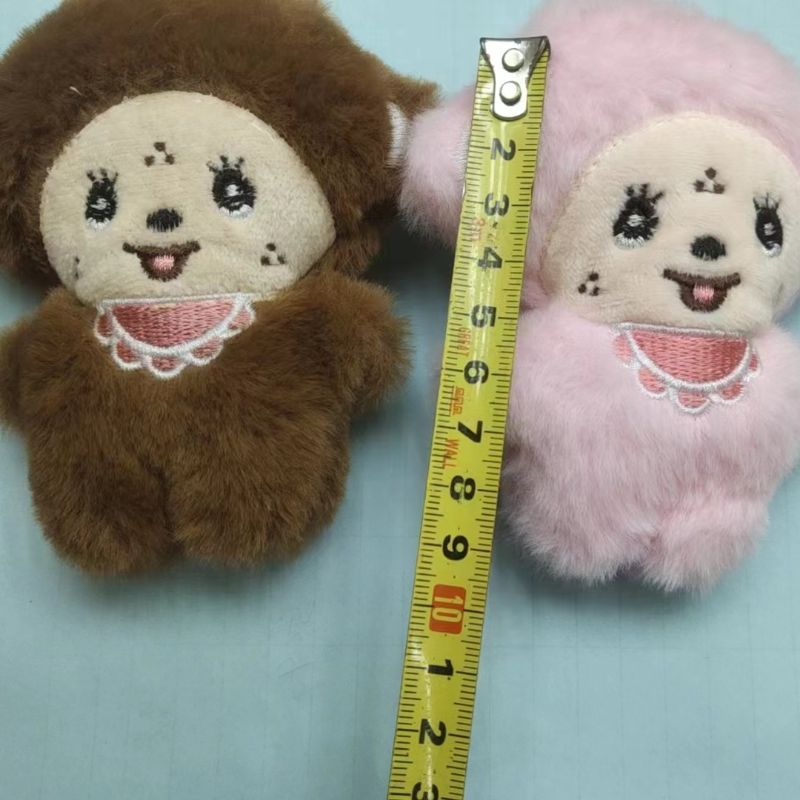 9公分蒙奇奇带钥匙圈婚庆挂件毛绒玩具