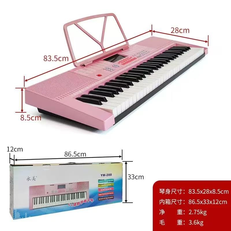 新款613 批发61键儿童入门电子琴音乐玩具兴趣培养多功能