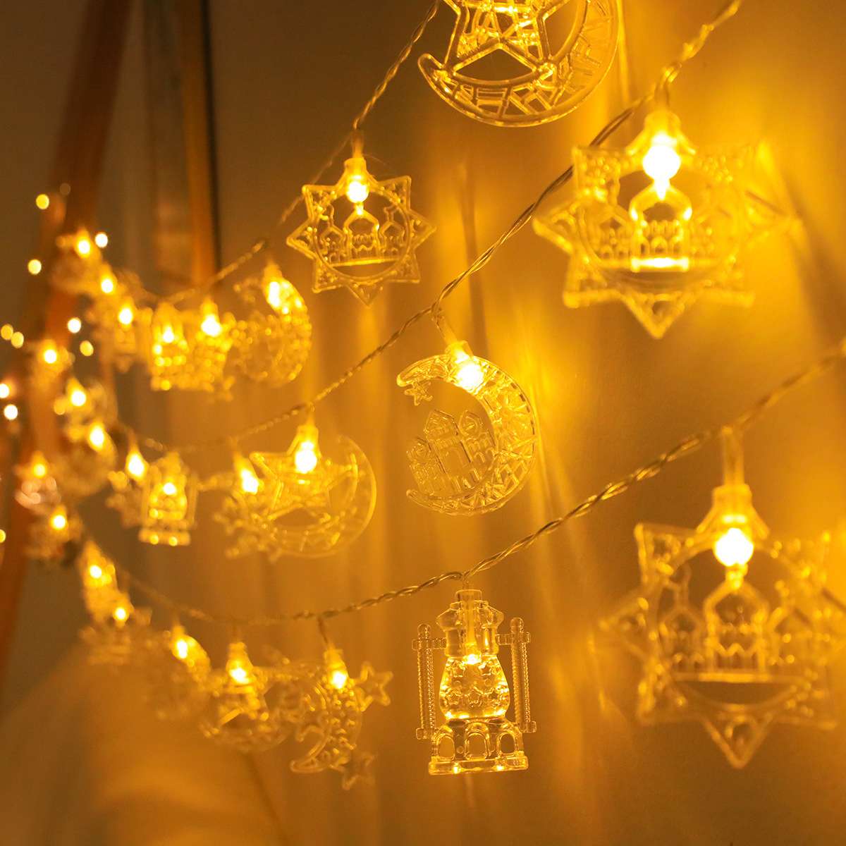 Christmas string lights, round balls, outdoor LED string lights, lighting decoration, festival color lights, Christmas special, Ramadan style, Eid al-Fitr, Ramadan string lights in Arab countries, moon holding star moon 🌙🌙🌙🌙🌙 detail image 12