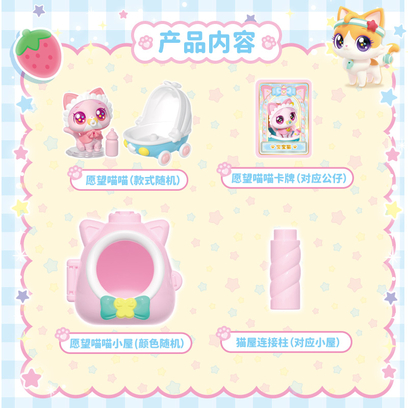 Wish Miao Miao Series Blind box, official Marvel and Rui Baby Cat, Energetic cat, Sweetheart Cat, Flying Cat, small figurines that can be folded into cat towers, cute cartoon cat girls, birthday gifts, Children's Day gifts details Picture