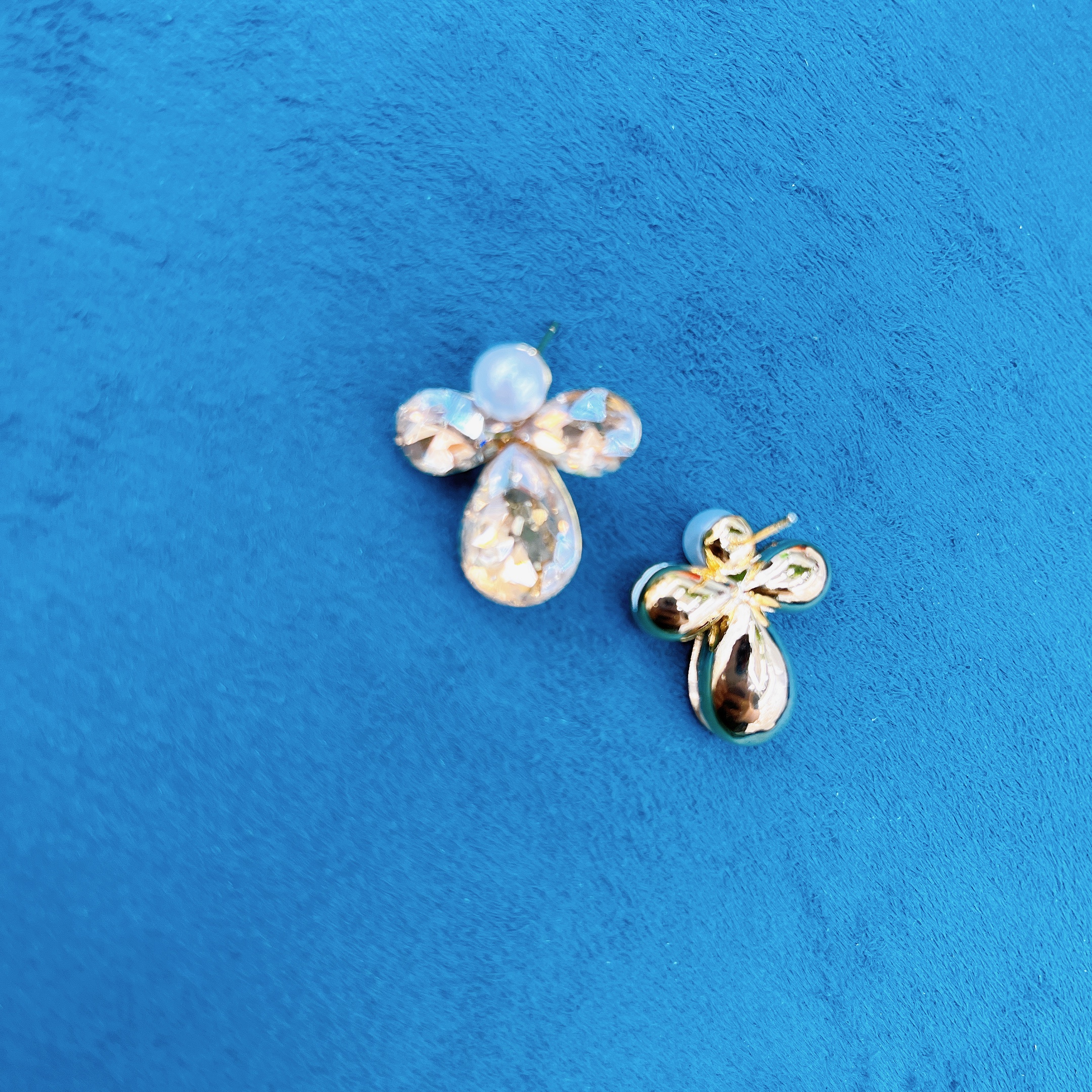 饰品/耳饰/珍珠耳环/耳环/烧焊锆石耳环细节图