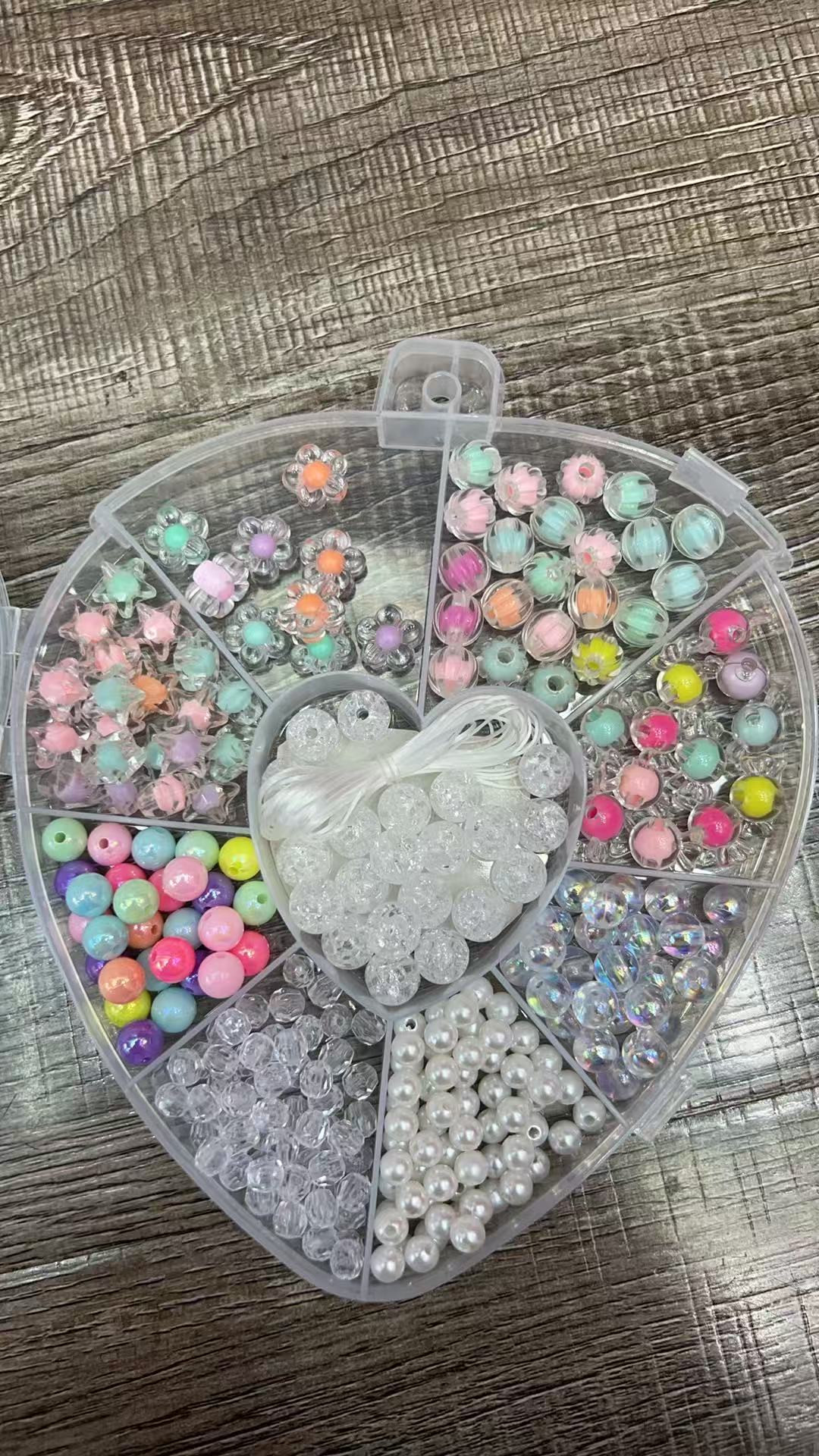 儿童diy亚克力串珠玩具穿珠益智玩具女孩手工穿珠子套装外贸串珠