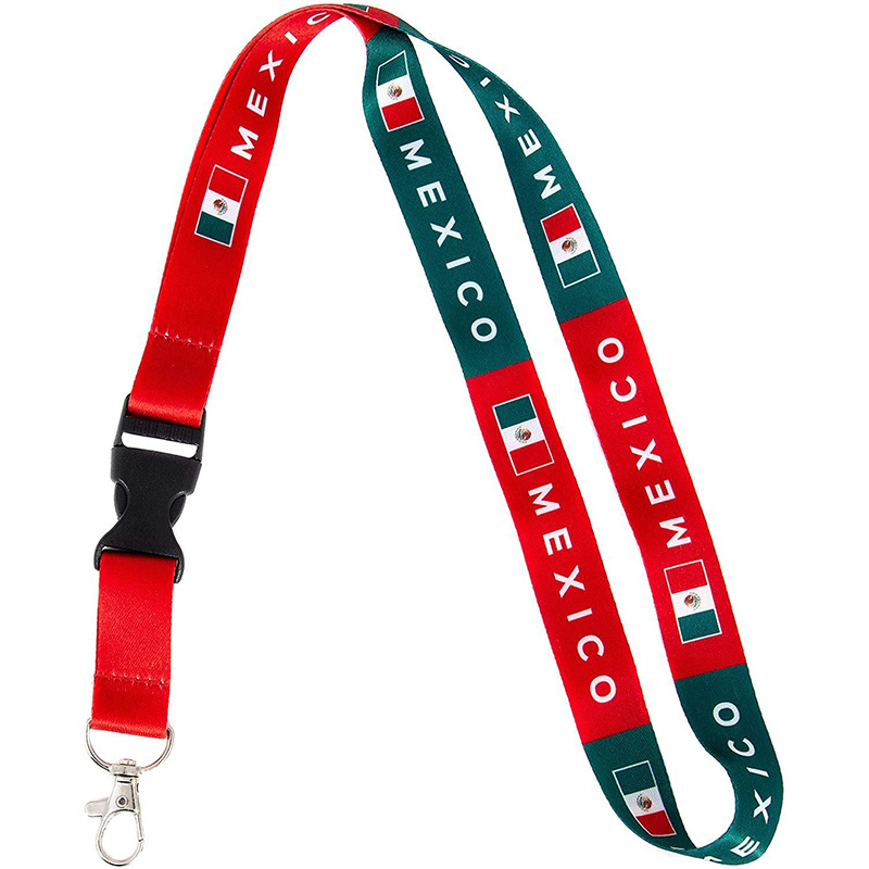 Chuangdong Flag 2026 World Cup Football Mobile phone lanyard, Mexico Long Name Tag nylon ID lanyard customized Item Picture